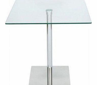  LEVV Square Dining Table with glass, 75 x 80 cm, Clear