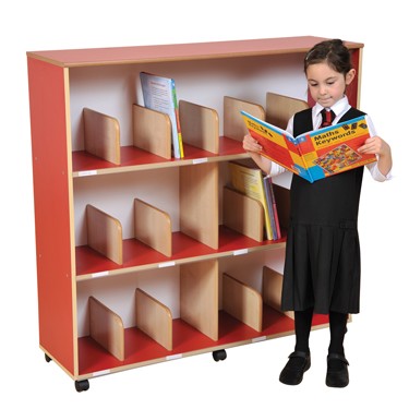 Childrens Bookcase Maple/Red