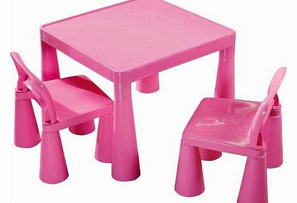 Childrens Table with 2 Chairs (Pink)