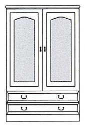 Display Cabinet - 2 Door 2 Drawer