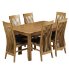 Extending Dining Table And 6 Slat-Back
