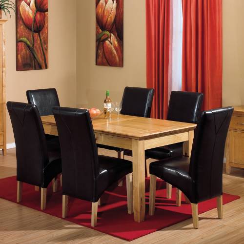 Large Dining Set + 6 Leather Chairs