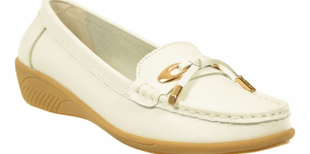LIFESTYLE BY CUSHION WALK Imogen White Leather Casual Shoe
