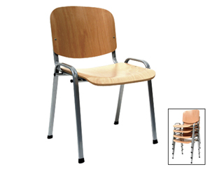 Versatile multi-purpose stacking chair. Elegant caf? bistro chair. Wipe clean beech veneer seat 