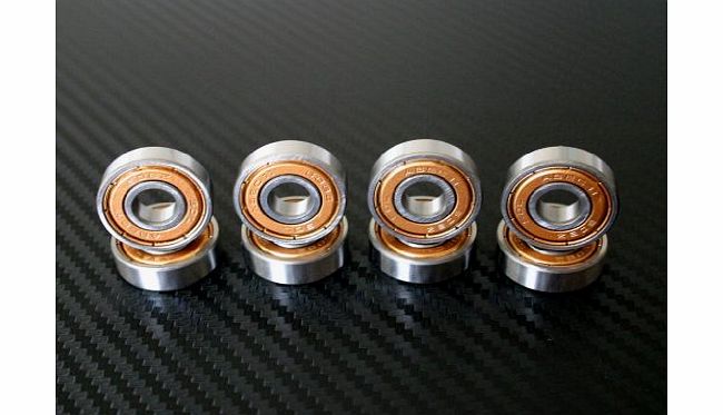 Lighter Price Auto Bulbs Super Fast Gold ABEC 11 Inline Skate Wheel Bearings - 8 Pack