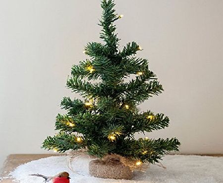 Lights4fun 40cm Pre Lit Battery Operated Mini Christmas Tree by Lights4fun
