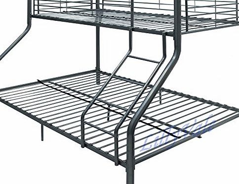 Lillyvale Bunk Bed Single Double Triple Children Metal Sleeper Frame No Mattresses (Silver)