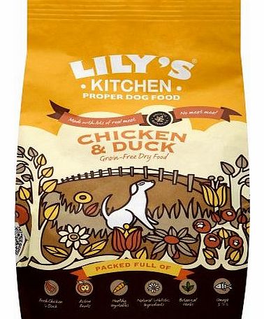 Lilys Kitchen Chicken and Duck Dry Food for Dogs 1 Kg (Pack of 4)
