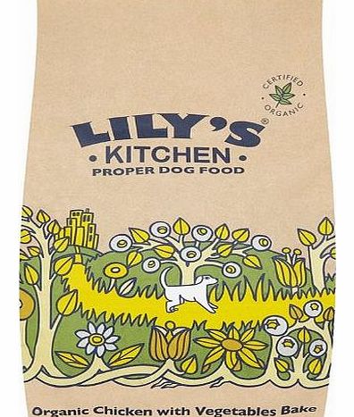 Lilys Kitchen Organic Chicken and Vegetable Bake Dry Food for Dogs 1Kg