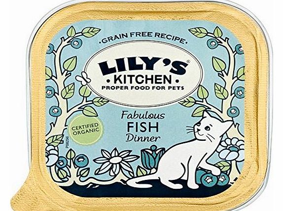 Lilys Kitchen Proper Cat Food Organic Dinner with Fish 100g
