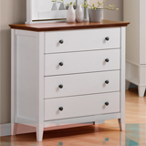 Cressida 150cm 4 Drawer Chest in White finished Rubberwood and MDF