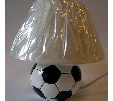 Black n White Football Bedside Table Lamp and White Shade