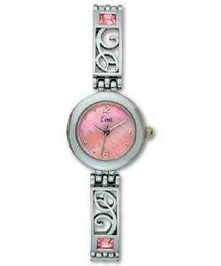 Limit Ladies Quartz Pink Stone Set Watch