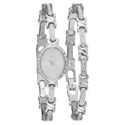 Ladies Silver Diamante Watch and Bracelet