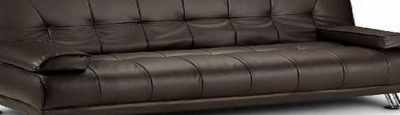 Limitless Base Venice Faux Leather Sofa Suite Sette Sofabed with Chrome Feet (Brown)