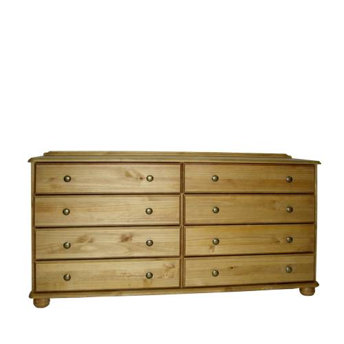 Lincoln Pine 4+4 Wide Chest Of Drawers