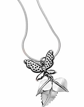 Enchanted Silver Butterfly Leaf