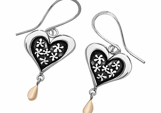 Heart and Droplet Earrings,