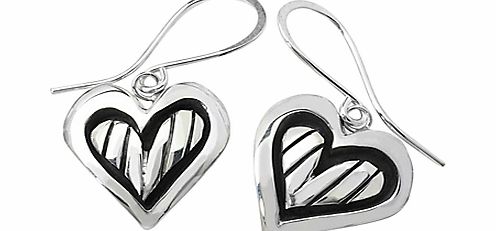 Stripey Heart Drop Earrings,
