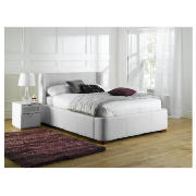 Double Leather Storage Bed, White