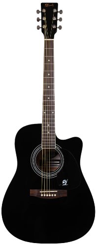 Lindo Guitars Lindo Apprentice Series Acoustic Guitar with Cutaway/Free Carry Case - Black Gloss