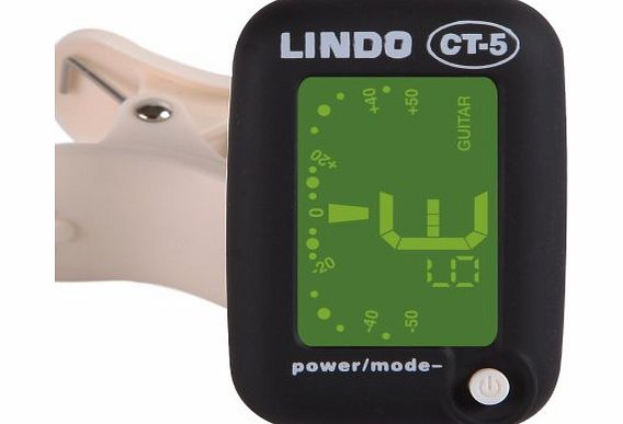 Lindo Guitars Lindo CT-5 Mini Clip On Tuner for Chromatic/Acoustic/Bass/Electric Guitar, Ukulele and Violin - Blac