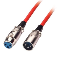 Lindy XLR Cable - Male to Female Red, 3m