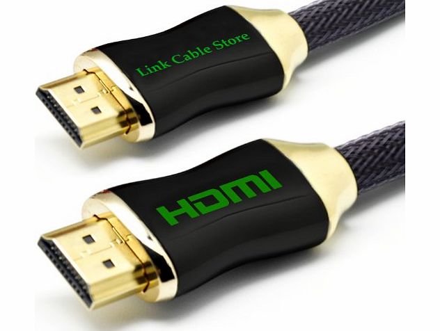 Link Cable Store LCS - ORION EVO - 16.4 Feet / 5.0 M - Full Metal Jacket Connectors - HDMI 1.4 - 2.0 Professional - 3D - Ultra HD 4k 2160p - Audio Return Channel (ARC) - 24k Gold plated
