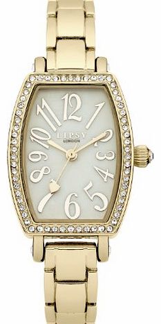 Lipsy Womens Quartz Watch with Gold Dial Analogue Display and Gold Bracelet LP210