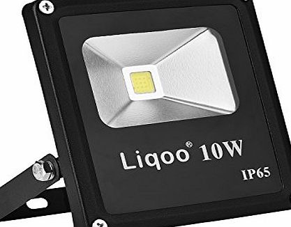 liqoo  LED Floodlight Spot Lighting Cool White 6000K - 6500K 10W 760 Lumen Equivalent to 100W Incandescent Lamp IP65 Waterproof Security Ultra Bright AC 100 - 240V Ra 80 for Outdoor Garden Buildings Pa