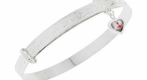 Lisa Jane Silver Childrens Expander Bangle With Charm