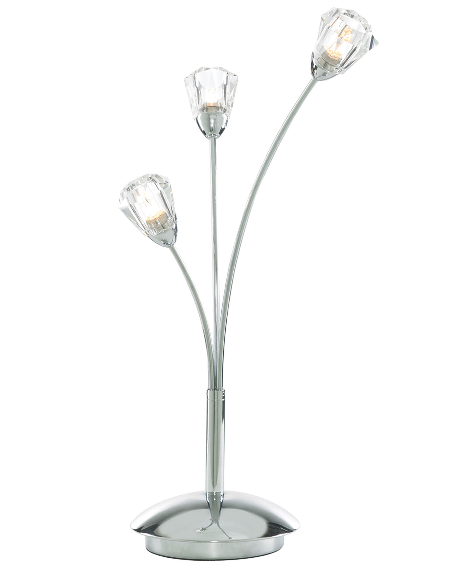 Diamond 3 Light Chrome Table Lamp