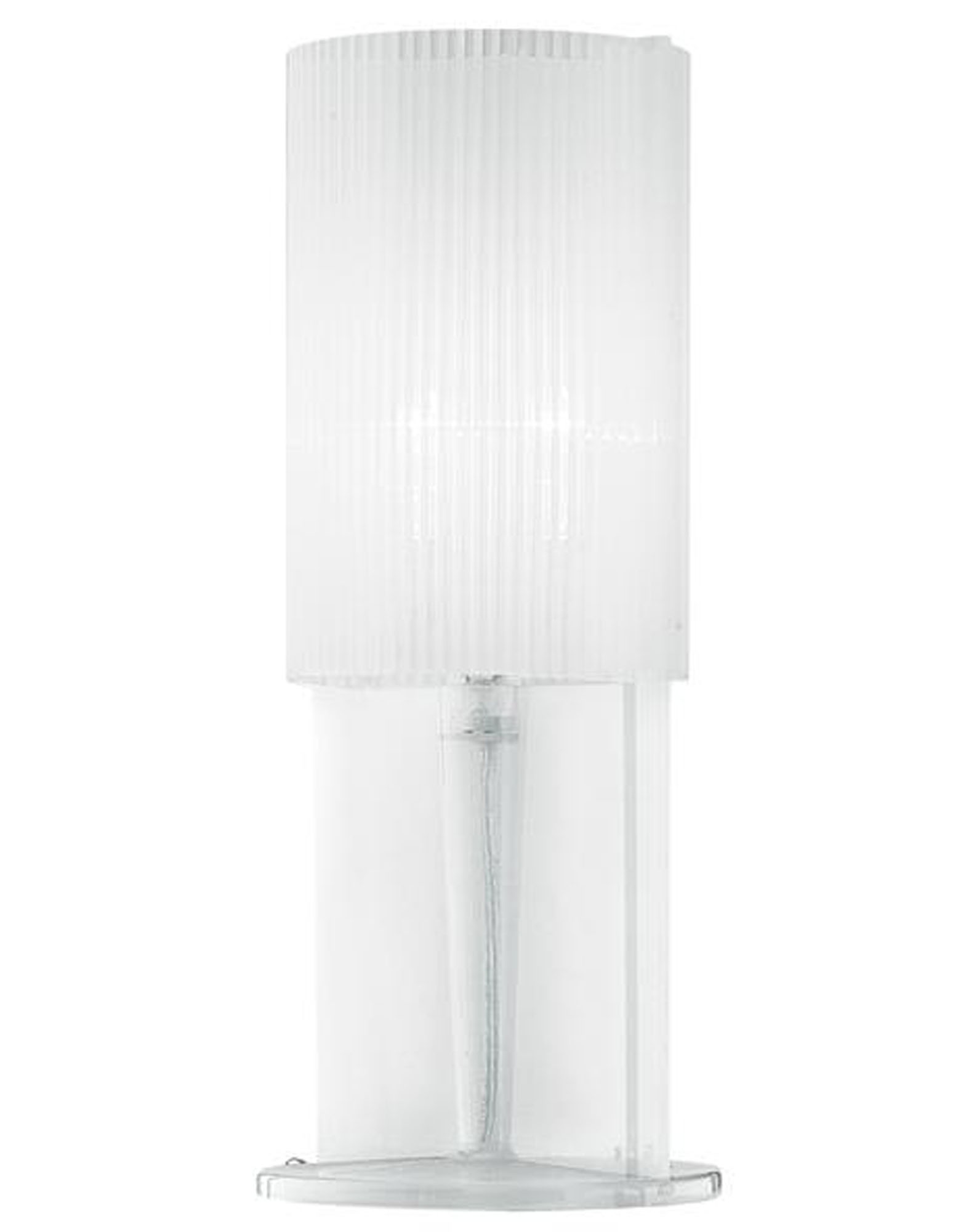 White Acrylic Ribbed Table Lamp