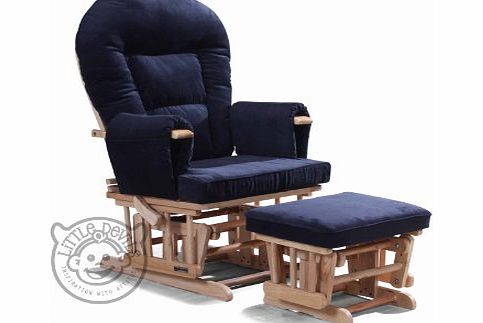 Little Devils Direct NAVY BLUE SUPREMO BAMBINO Nursing Glider/Gliding Rocking Maternity Chair with Free Footstool and Protective Cover