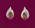 garnet and diamond stud ear-rings