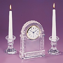 quartz clock and candlestick set