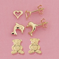set of 3 childs earrings