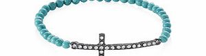 Turquoise bead and cross bracelet
