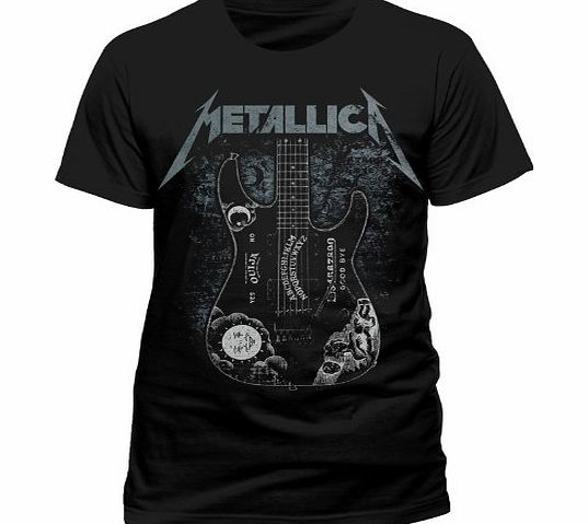 Mens Metallica - Kirk Ouija Guitar Crew Neck Short Sleeve T-Shirt, Black, Small
