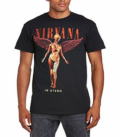 Mens Nirvana - In Utero Crew Neck Short Sleeve T-Shirt, Black, X-Large