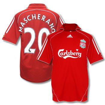 Liverpool Adidas 07-08 Liverpool home (Mascherano 20)