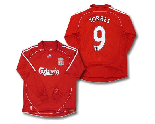 Liverpool Adidas 07-08 Liverpool L/S home (Torres 9)
