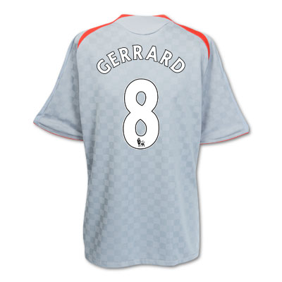 Liverpool Adidas 08-09 Liverpool away (Gerrard 8)