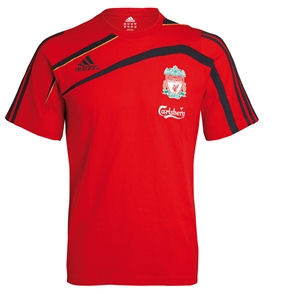 Liverpool Adidas 09-10 Liverpool Red Training Tee - Kids