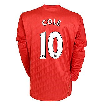 Adidas 2010-11 Liverpool Long Sleeve Home Shirt (Cole 10)