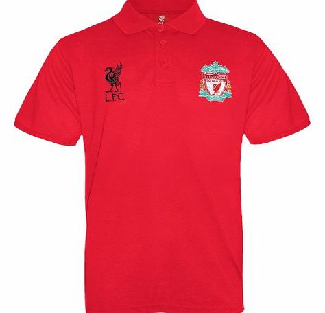 Liverpool FC Official Football Gift Mens Crest Polo Shirt Red XL