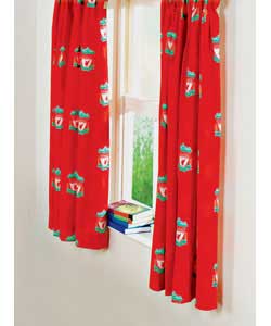 FC Legends Pair of 66x54in Unlined Curtains - Red