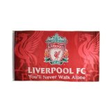 LIVERPOOL FC OFFICIAL LIVERPOOL YOULL NEVER WALK ALONE large 5 foot x 3 foot FLAG