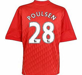 Adidas 2010-11 Liverpool Home Shirt (Poulsen 28) - Kids