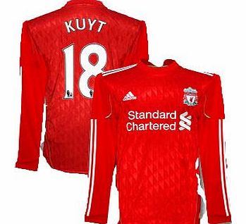 Adidas 2010-11 Liverpool Long Sleeve Home Shirt (Kuyt